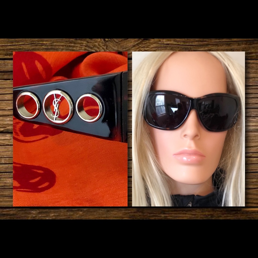 VTG YSL Saint Laurent Logo Sunglasses 6112/S
